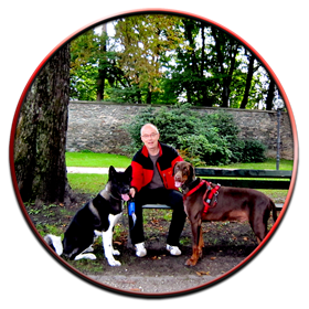 karDEL mit Bubu (Akita Mädchen) und Hektor (blutrünstiger Rottweiler)